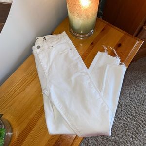 Garage High Waisted White Denim Jeans